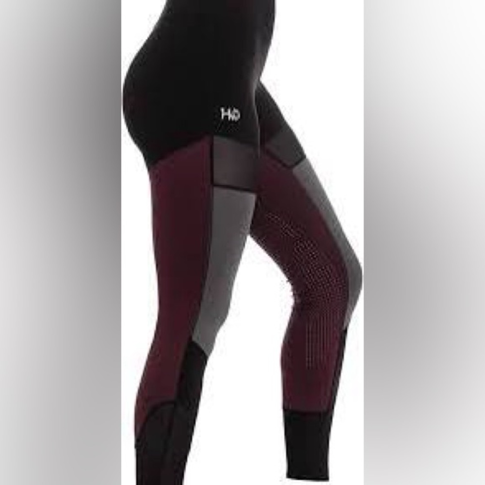 HORSEWARE FASHION RIDING TIGHTS SILICON black/fig XS
